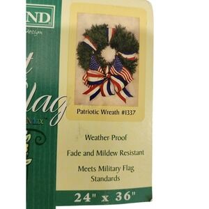Toland Patriotic New Wreath Art Flag 24x36 USA Americana Outdoor Garden July 4th